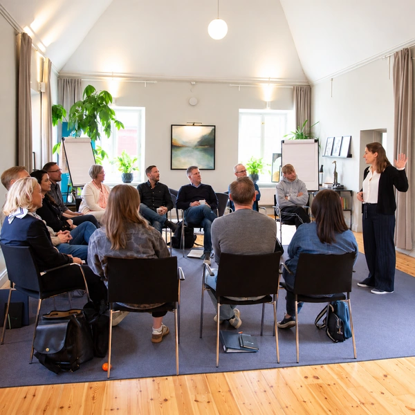 Leapfrog coachutbildningsgrupp på Långholmen med Catharina Linnet